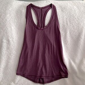 Lululemon maroon heathered slit back tie tank top